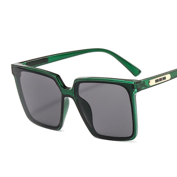 Solglasögon med rektangulära bågar i flera färger  UV400 Green Green & Black