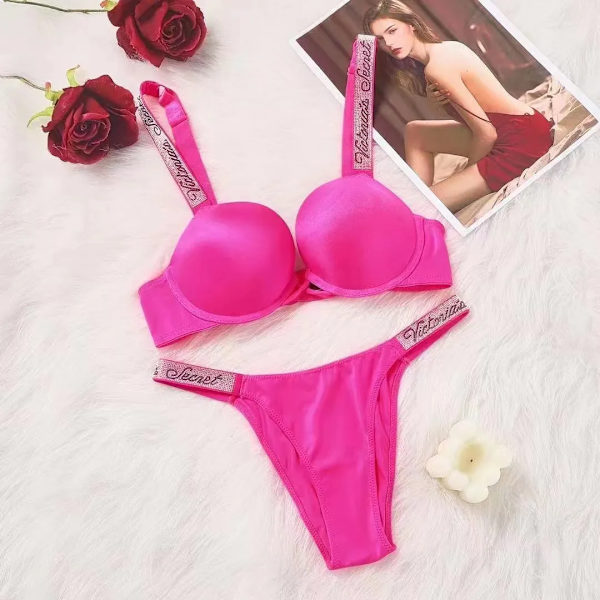 Sexy Lingerie Comfort Women Set Push Up Bra Victoria's Secret Lingerie Set Female Underwear Vetement Femme carmine 75B