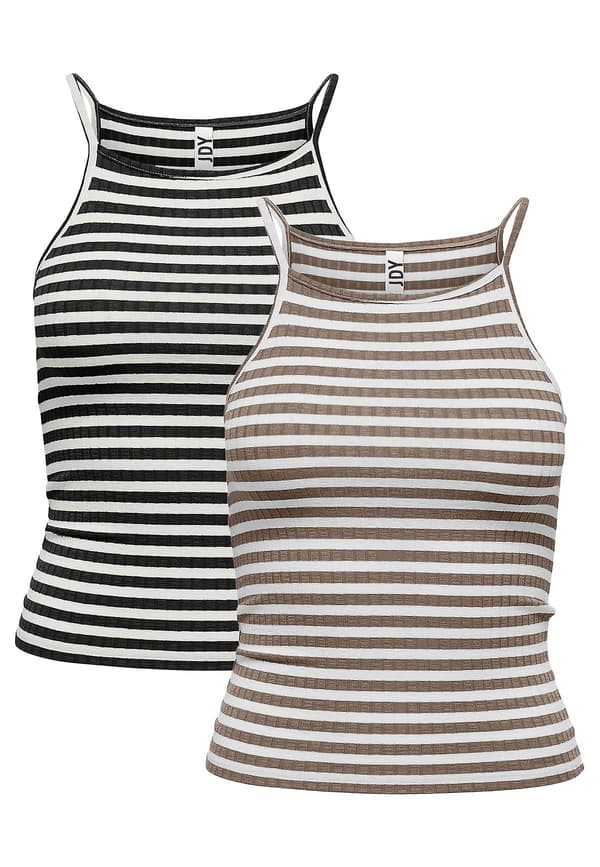 JDY Dam Tank Top 2-pack Jersey Basic Set Ärmlös JDYFRANSISKA NY Black 2 L (40)