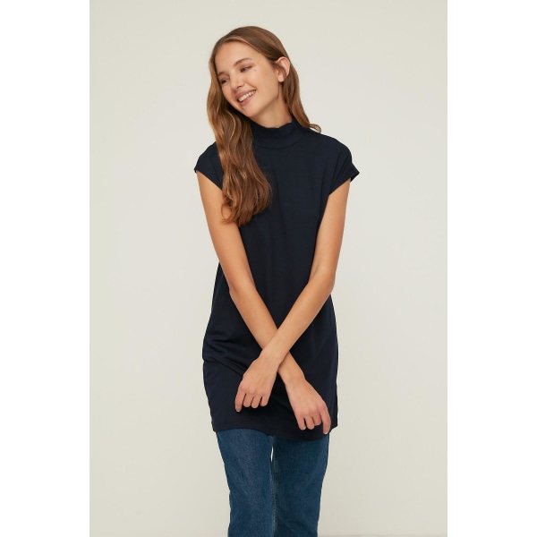 Trendyol Modest Modest Tunika Vanlig stående krage Standardärm Basic Navy Blue XL