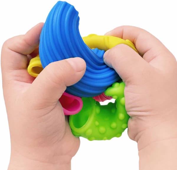 Fidgetlegetøj, tekstureret sensorisk legetøj velegnet til børn og voksne, indeholder 4 bløde nudler, autisme sensorisk legetøj, stresslindrende essentiel