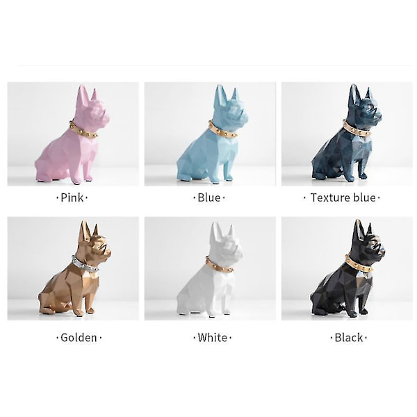 Fransk Bulldog Mynt Bank Box Spargris Figurine Hemdekorationer Black