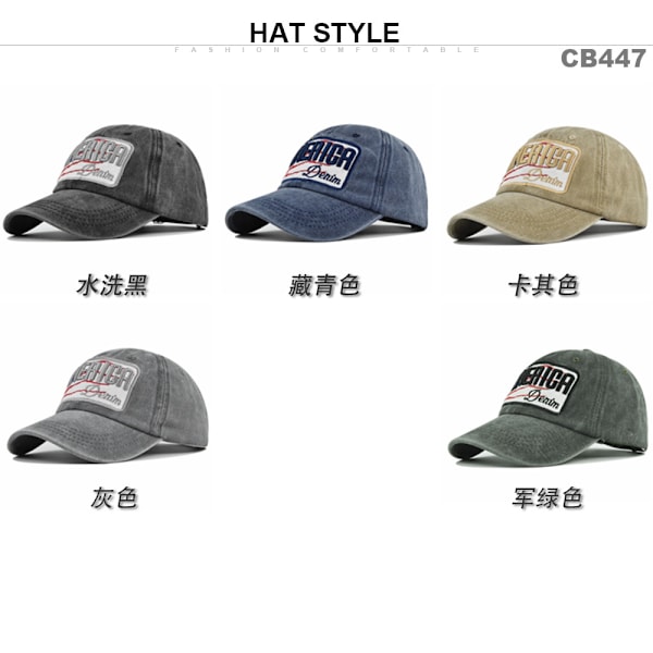 broderad cap vintage broderad cap herr- och damhattar tvättade nödställda solhatt par cap Cb4475ArmyGreen Adjustable