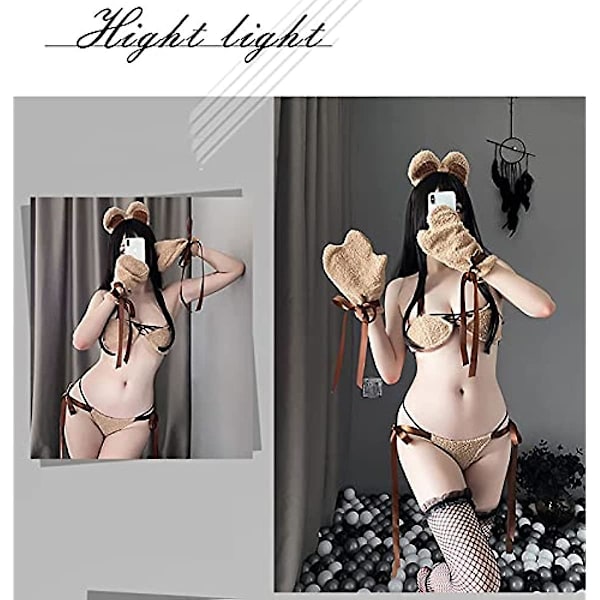Flower Creek Erotiska Underkläder Cosplay Söt Bear Uniform Temptation