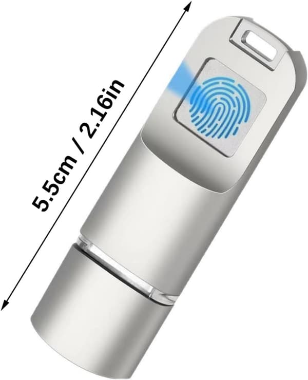 Fingeraftryk USB C-drev 64G Sikker Biometrisk Kryptering Bærbar Lagring til Telefoner Bærbare Computere Biometrisk Sikkerheds-USB-drev