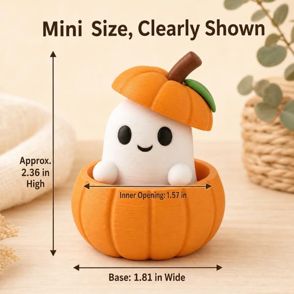 Mini gresskarspøkelsesfigur for Halloween-skrivebordsdekor
