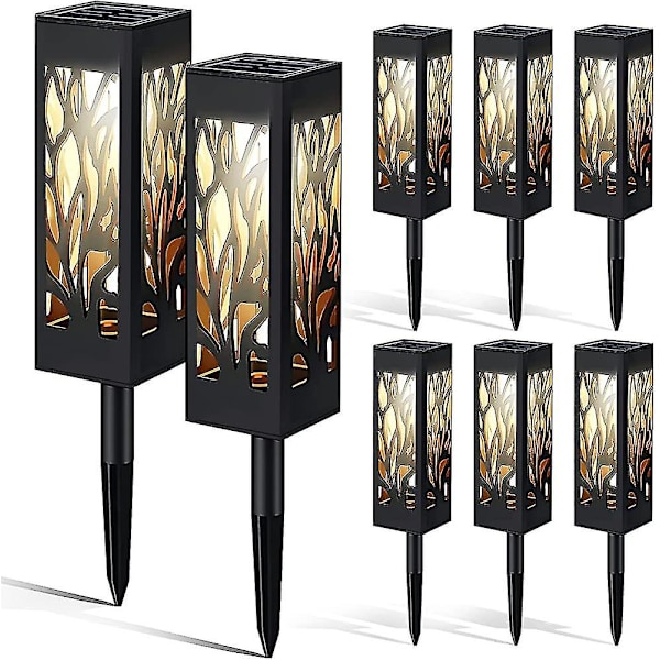 8 Solar Outdoor dekorativa LED-lampor, Solar Outdoor Garden Light, Path Lighting, Vintage Palace Mönster, Vattentät, Lämplig