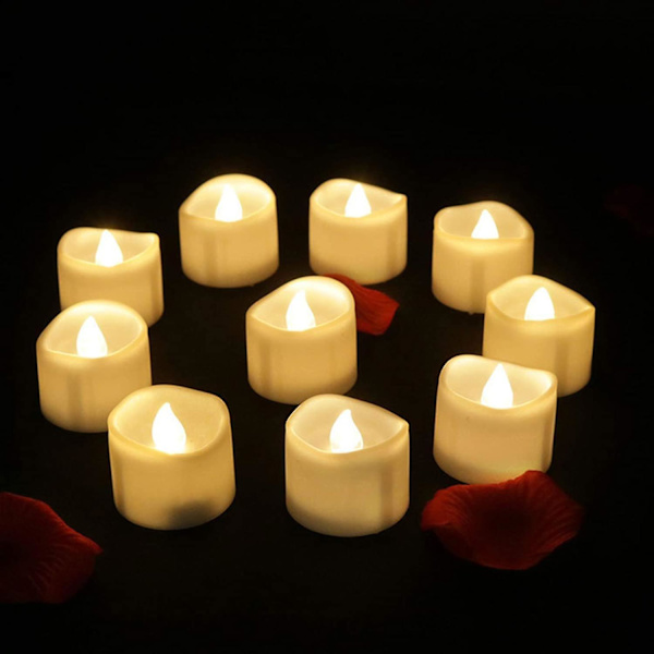 24 st LED ljus med timer Flameless värmeljus för jul, varm vit