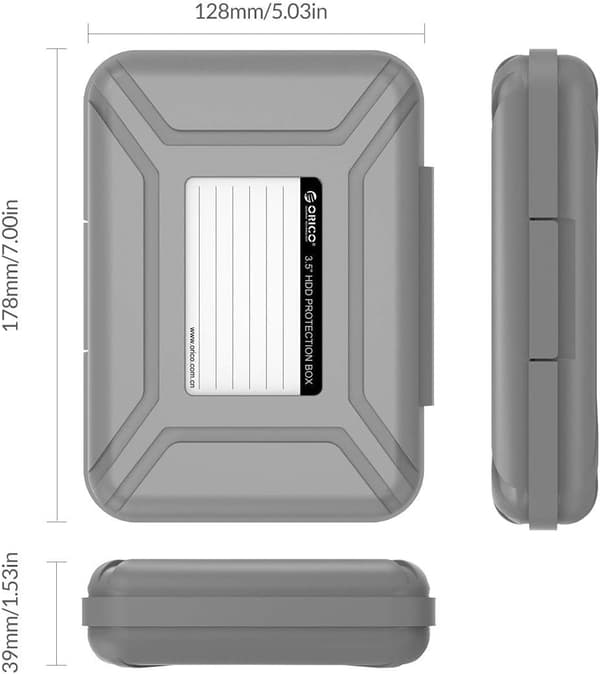 Externt hårddiskfodral för 3,5 tums HDD/SSD 5-pack bärbar hårddiskväska skyddande förvaringslåda antistatisk och stötsäker -PHX5S 5pcs