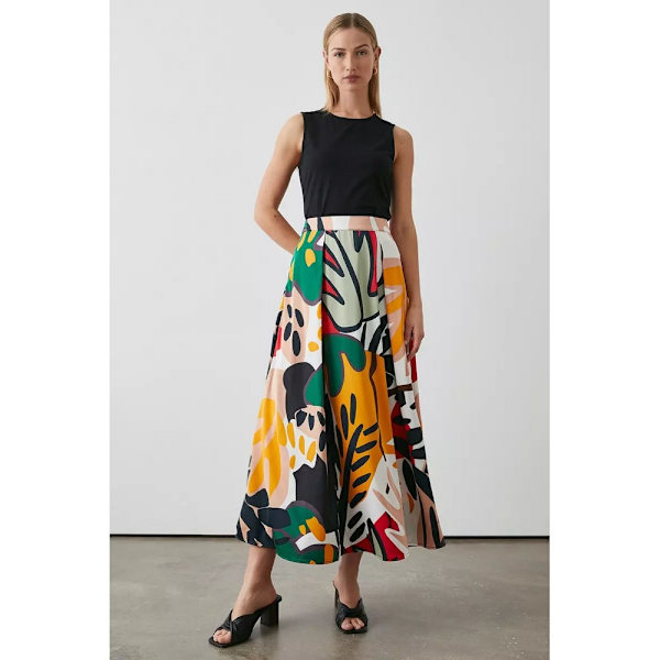 Principer Dam/dam Tropisk midikjol  Flerfärgad Multicoloured 12 UK