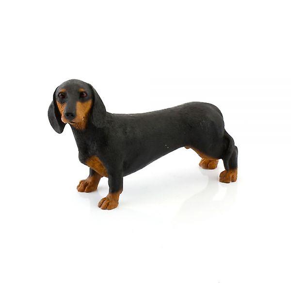 14 cm taxar svart och brun korv hund statyett harts heminredning BLACK