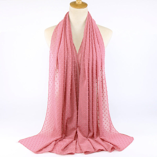 Scarfsjal för kvinnor 2022 Scarf flockande tjock chiffong Coral Red