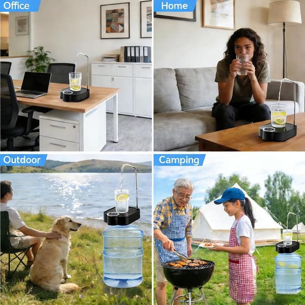 Dricksvattendispenserpump, elektrisk skrivbordsvattenpump för universell flaska, USB-laddning, 5-gallons vattenkannapump för hem, kontor, utomhus