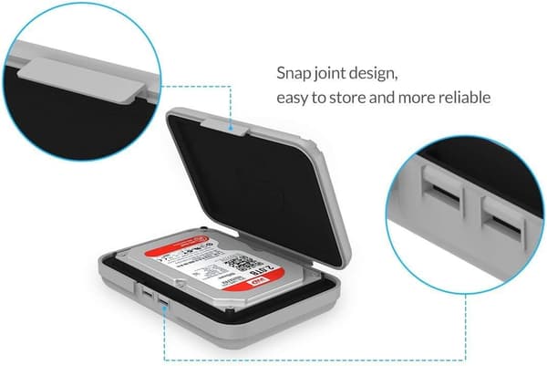 Externt hårddiskfodral för 3,5 tums HDD/SSD 5-pack bärbar hårddiskväska skyddande förvaringslåda antistatisk och stötsäker -PHX5S 5pcs