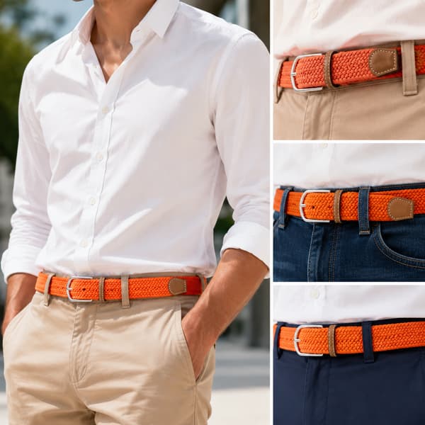 Dam elastiskt bälte stretch flätade midjebälten för jeansbyxor vävt tyg brett konstläder metall
