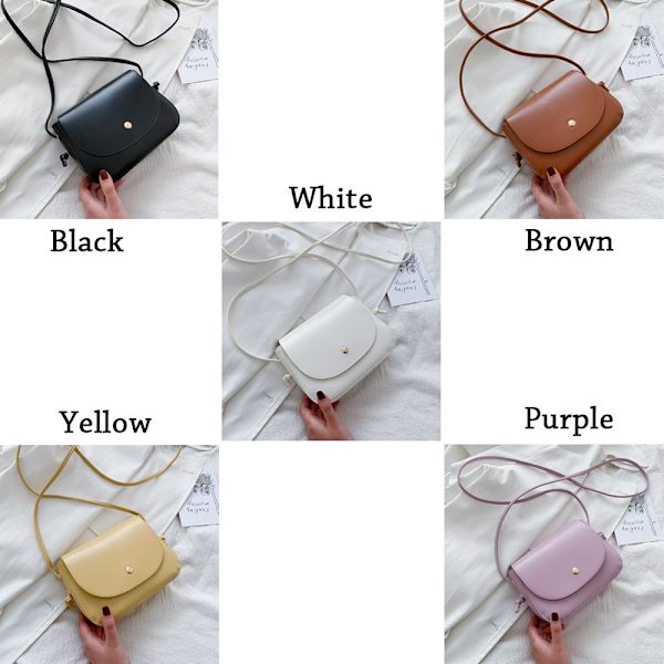 Kvinnliga Simple Pure Color Crossbody-väskor gul yellow