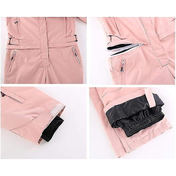 One Pieces Skiddräkter Jumpsuits Par Skidräkt Overaller Vinter utomhus Vattentäta snödräkter för snösport pink M