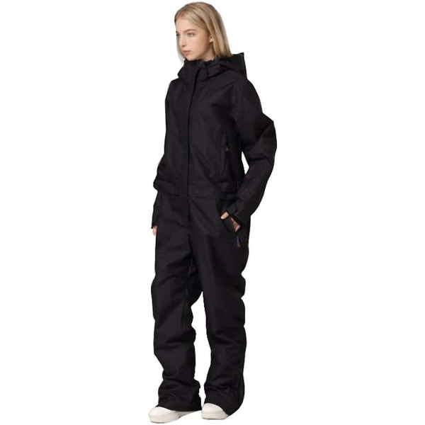 One Pieces Skiddräkter Jumpsuits Par Skidräkt Overaller Vinter utomhus Vattentäta snödräkter för snösport black L