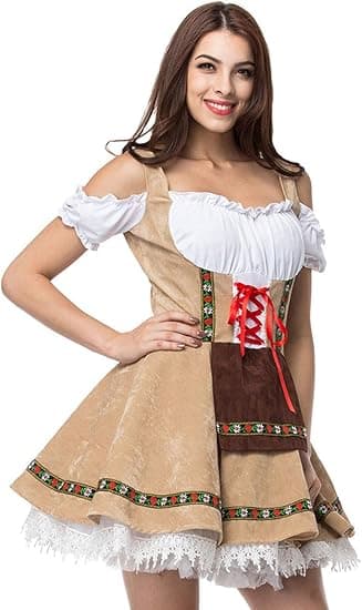 Dam Oktoberfest Kostym Tysk Bayersk Dirndl Klänning Halloween 2XL 2XL