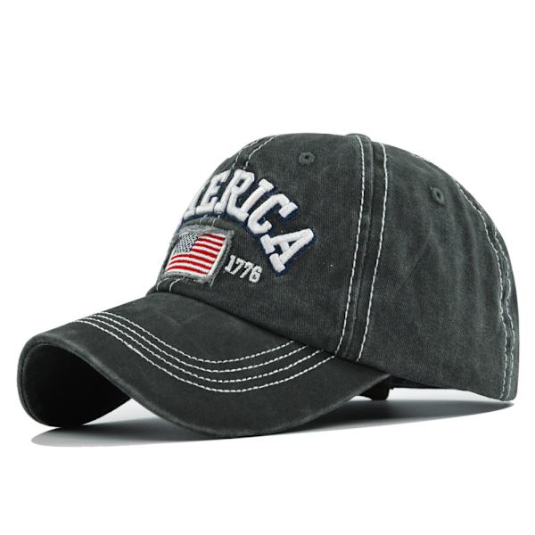 Distressed Broderad Baseball Cap Amerika Broderad Baseball Cap Amerikanska flaggan Retro Duck Tongue Hat Partihandel Cb3277ArmyGreen Adjustable