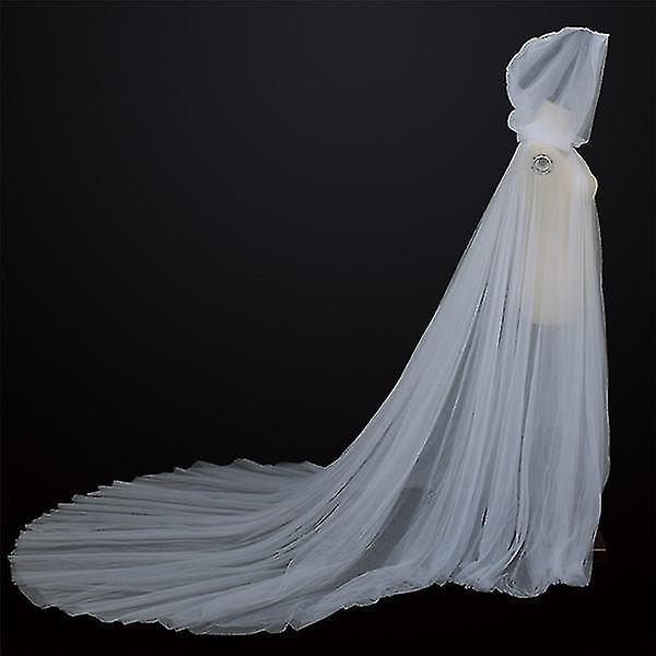 Bröllopshuva Kappa Lång rygg Bröllop Cape White