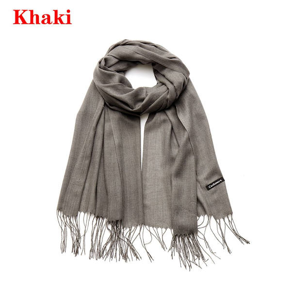 Cashmere Scarf Long Wrap Sjal KHAKI