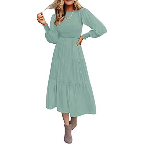 Kortärmade maxiklänningar för kvinnor light green M