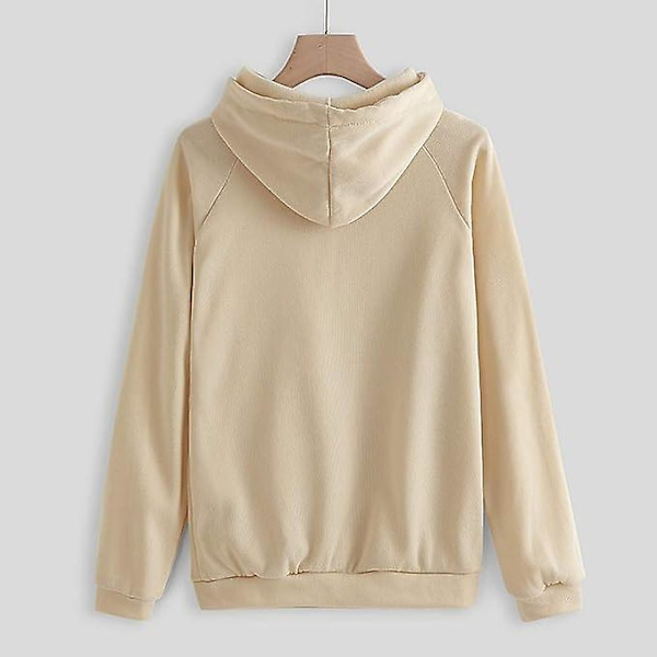 Mode Loungeset för kvinnor Modekläder 2-delad sweatsuit Långärmad tröja Långbyxor beige L