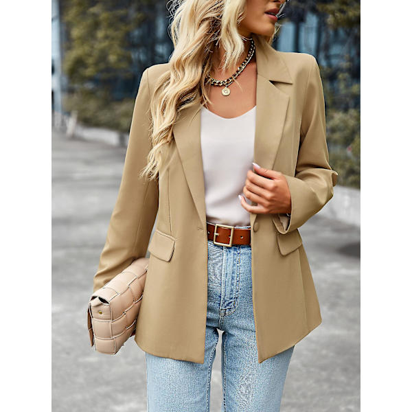 Casual Small Suit 2023 Vinter All-match Coat Professionell formell kontorsjacka för kvinnor för kvinnor khaki L