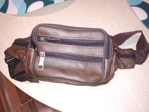 Män Läder Midjepaket Reseförvaring brown 22*12*6cm