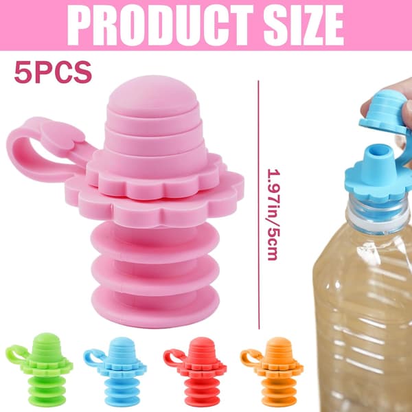 5 st silikonflaskpip spillfri vattenflaska sippy top silikon vattenlock bärbar topp för småbarn barn vuxna skyddar barns muntopp