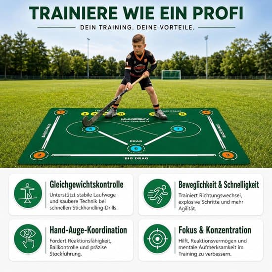 Maahockeyn harjoitusmatto 60x40 cm, luistamaton, mailankäsittely