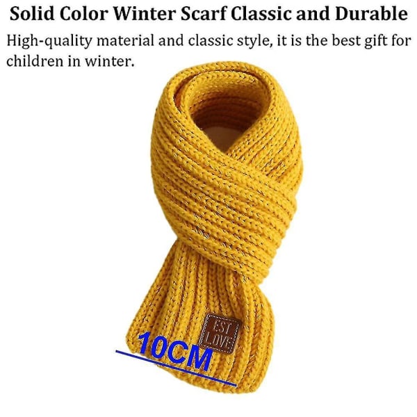Småbarn Barn Halsduk Pojkar Flickor Vinterstickade Varma Halsdukar Hals Warmer_mi yellow
