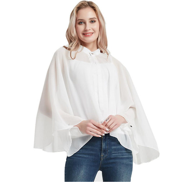 Dam Chiffong Poncho Top Solskyddande Sjalar för Dam
