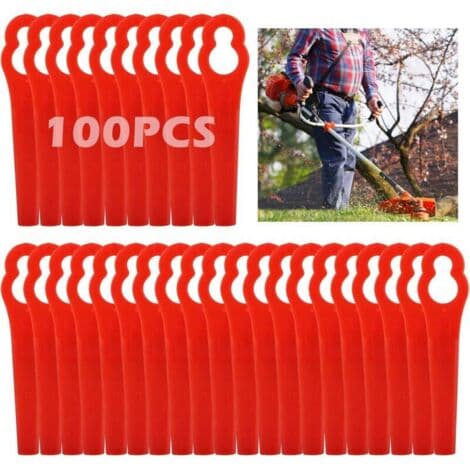 100-pak plastikudskiftningsklinger, tilbehør til trimmere, plastikudskiftningsklinger til batteridrevne trimmere...