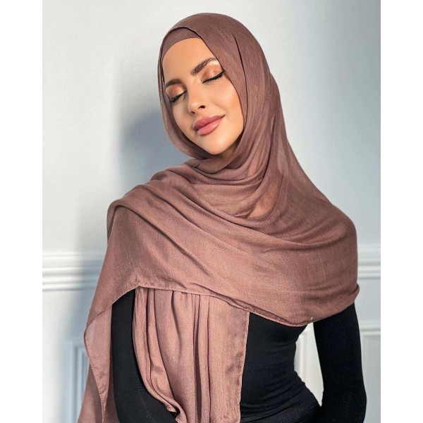 200*100 cm Andas Vanligt Lätt Vikt Rayon Modal Twill Bomullsvävd Hijab Scarf