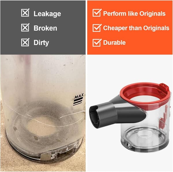 Reservdelar till dammbehållare för Dyson V7 V8 dammsugare, behållarbyte dammsugartillbehör klar behållardel