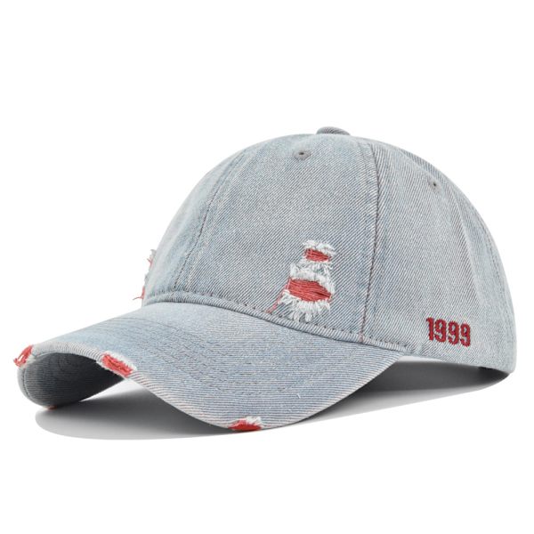 Högkvalitativ vintage cowboyhatt broderad cap Vattentvättad hål Peaked cap Distressed solhatt cap Co9065Orange Adjustable