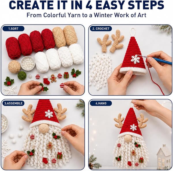 DIY Sæsonbestemt 3D Hæklet Dørhænger Kit Kollektion