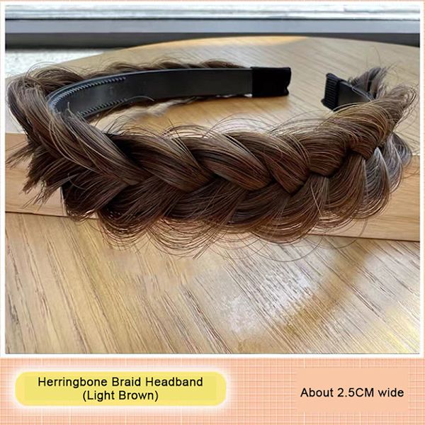 Twist Braid Handgjord Fishbone Braid Peruk Pannband Halkfritt hår A4