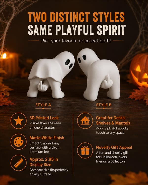 Rolig spökfigur med långfinger, presenter, Halloween-dekoration A A