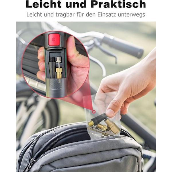 Multifunktionelt Ventiladaptersæt – Kompatibelt med Bosch EasyPump – Egnet til Bildæk, Cykler & Bolde – Sort – 1 Sæt