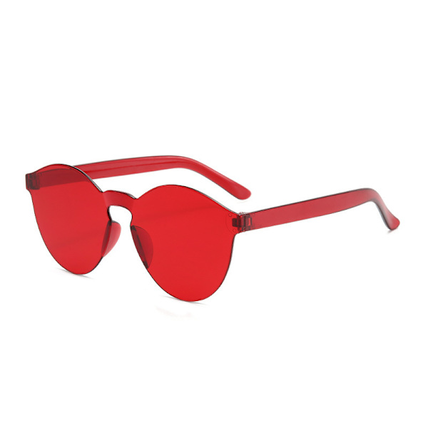 Mode solglasögon i ett stycke godis färg färg kantlösa glasögon Rose red
