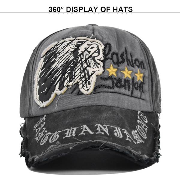 Vintage skallebroderad cap Broderad Patch Peaked Cap Tvättad Distressed Sol Hat Cap Cb3894ArmyGreen Adjustable