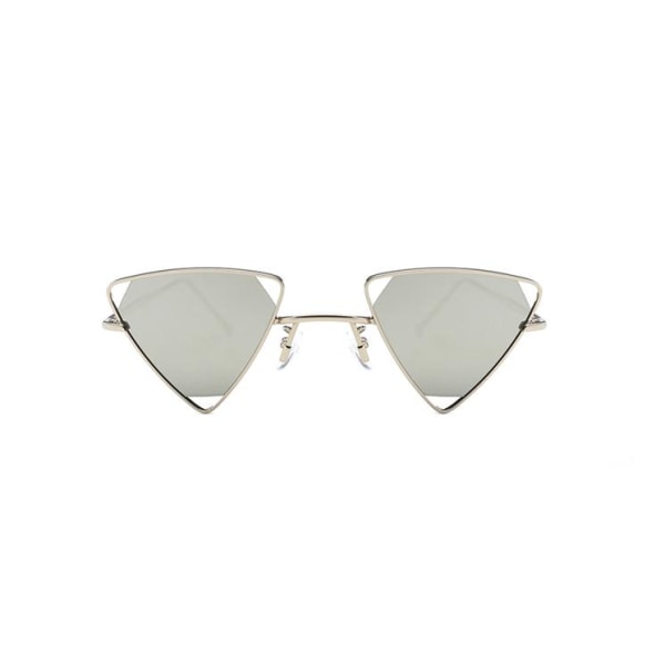 Triangulära hipster solglasögon i  spegel silver one size