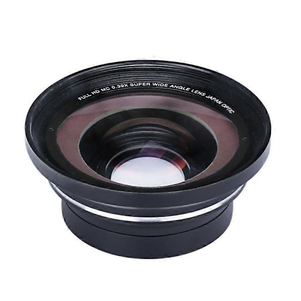 37mm Makro + 72mm Vidvinkelobjektiv 0.39X Full HD för 4K Videokamera black