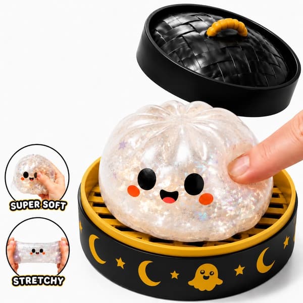 Halloween Spooky Ghost Dumpling, Dumplings Squish med Steamer Stressbolde Stressaflastning Fidget Sensorisk til Helligdags- og Fødselsdagsgaver