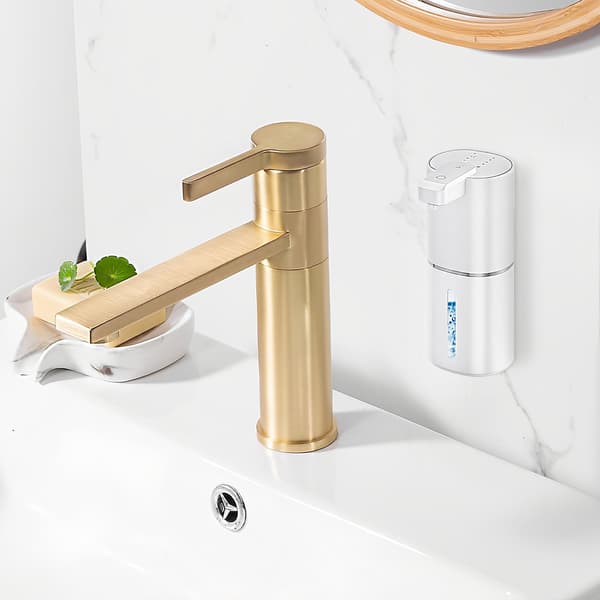 Automatisk sæbedispenser, berøringsfri genopladelig flydende sæbedispenser med 4-trins justerbar volumen, infrarød sensor, vægmontering, 380 ml