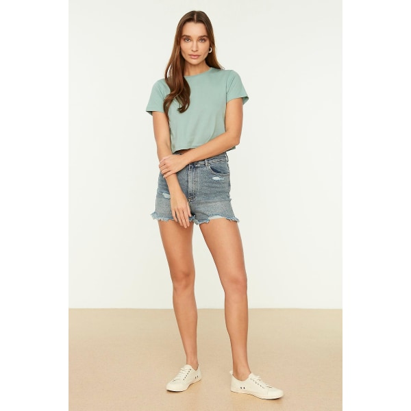 Trendyol T-shirt Enkel rundringning Standardärm Basic Grey L