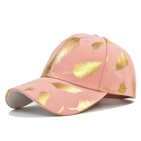 Golden Leaf printed cap koreansk stil bronzing cap Student Peaked Cap Dome Solhatt Partihandel Cp8332Pink Adjustable